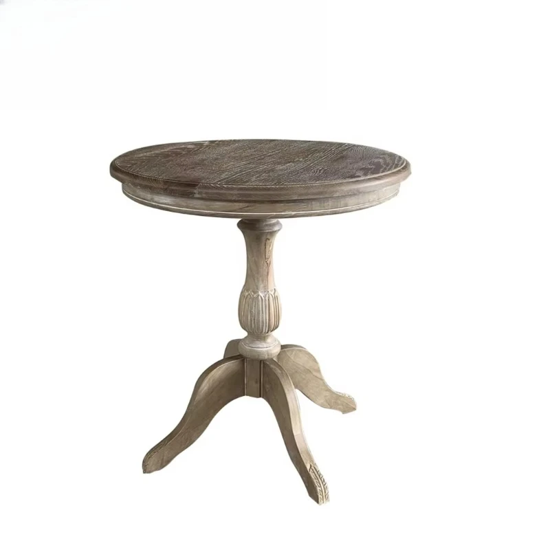 Simple wood coffee retro French sofa side table  furniture small reception