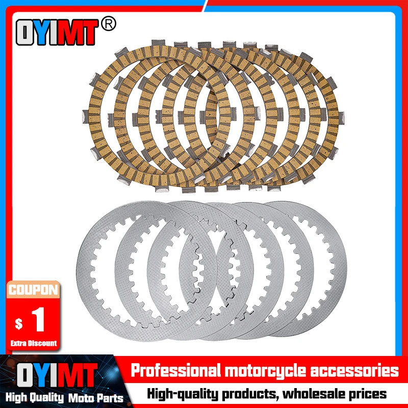 

Motorcycle Paper Based / Bakelite Steel Clutch Friction Plates For Yamaha XV400 Virago XV500 XV535 XVS400 Drag Star Classic