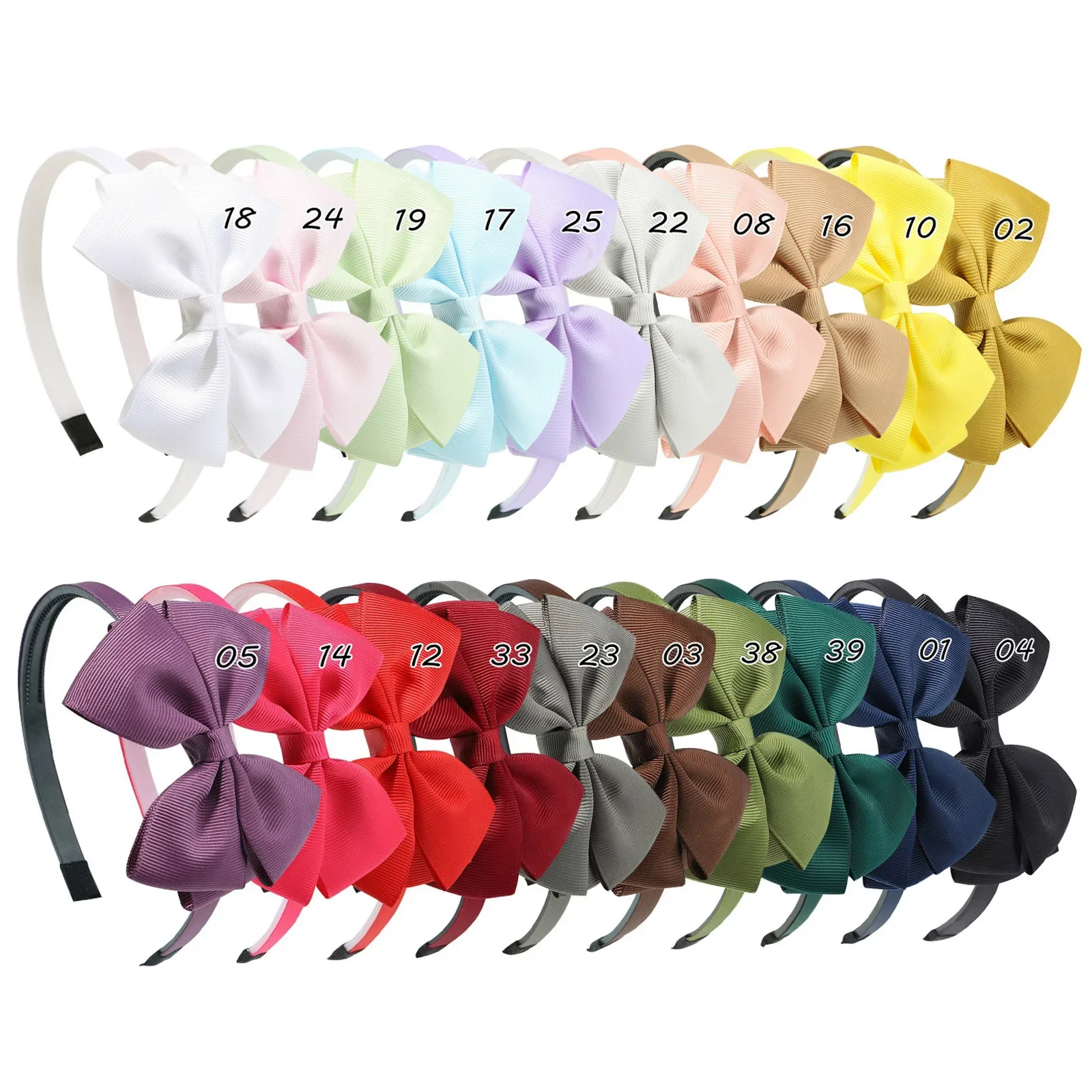 20 Colors Cute Bowknot Baby Girl Hair Band Ribbon Handmade Hair Bows Tiaras Hairbands Headbands Headwear Hair Accessories