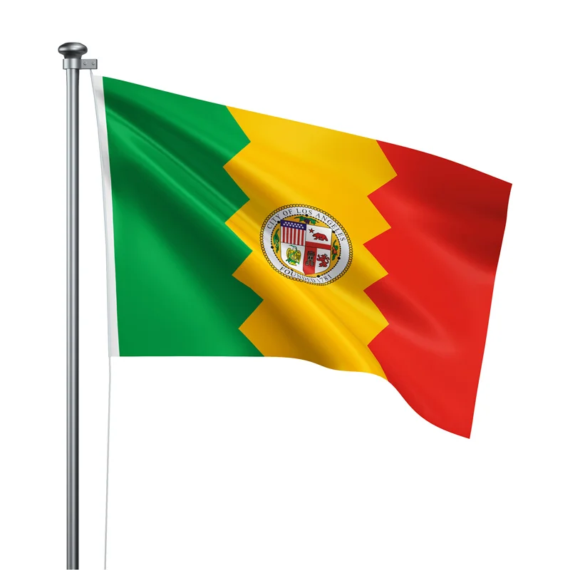 Gaslight Gatekeep Girlboss 5' x 3' Los Angeles California Flag Banner Polyester with Brass Grommets 150cm x 90cm
