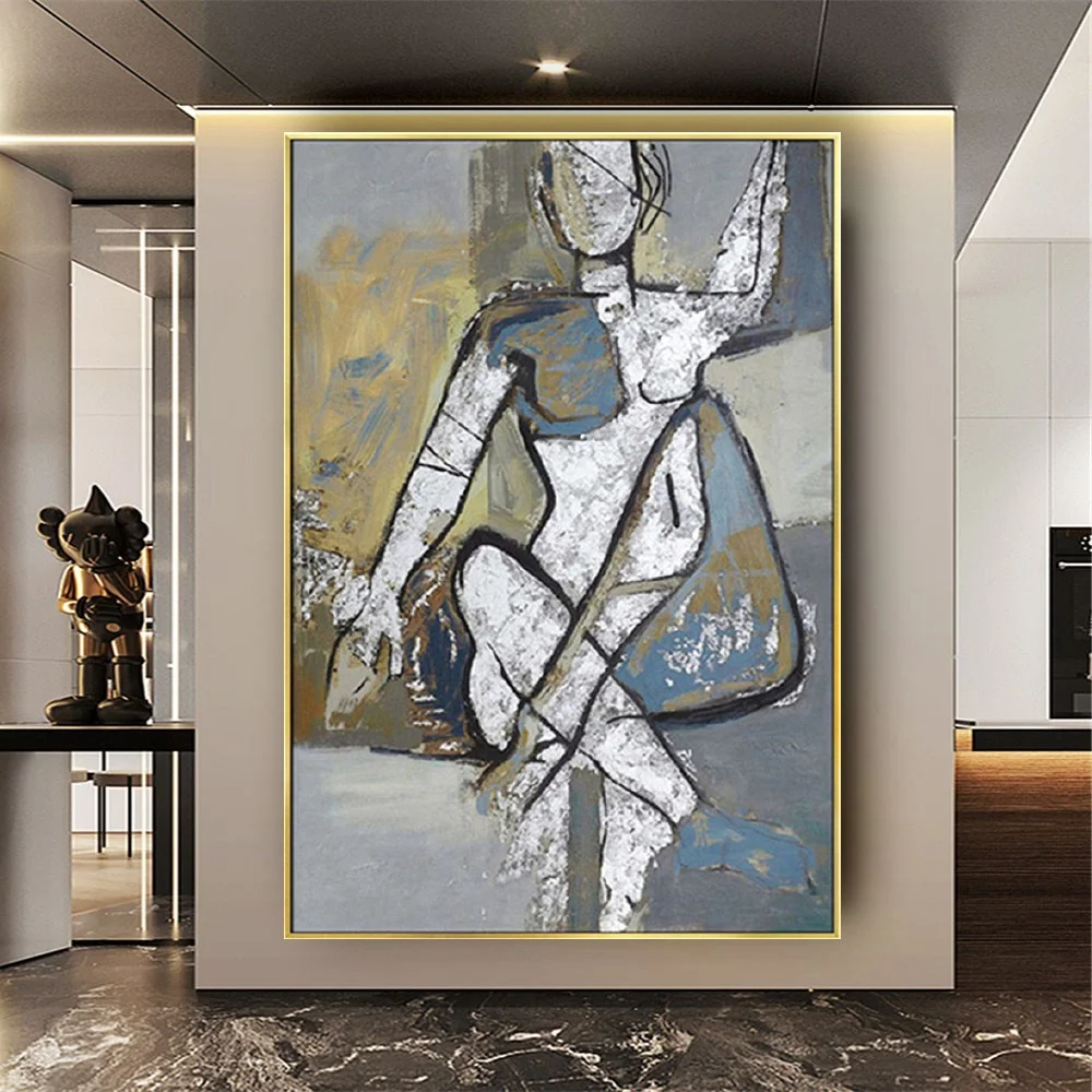 

Famous Picasso abstract figures Canvas Painting Cuadros Modern hand painted oil painting indoor Wall Art Decor Home Room Picture