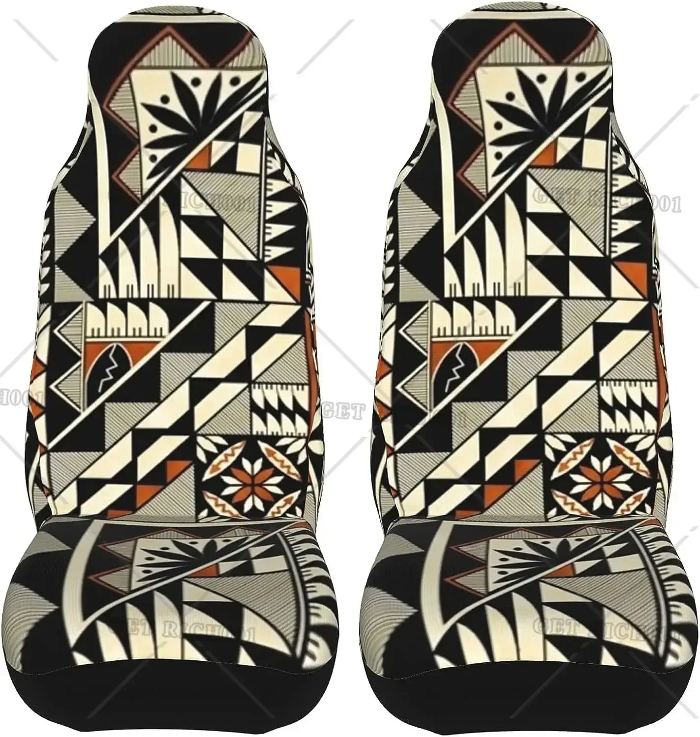 Native Turtles Folk Patterns Car Seat Covers Set 2 Pcs Front Seat Protector Accessories for Universal Car SUV Van Truck One Size