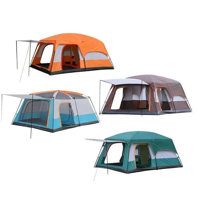 Outdoor Camping tent Overnight Camping Canopy Waterproof Family Dome Tent with Partition Outdoor Family Camp Tour Equipment