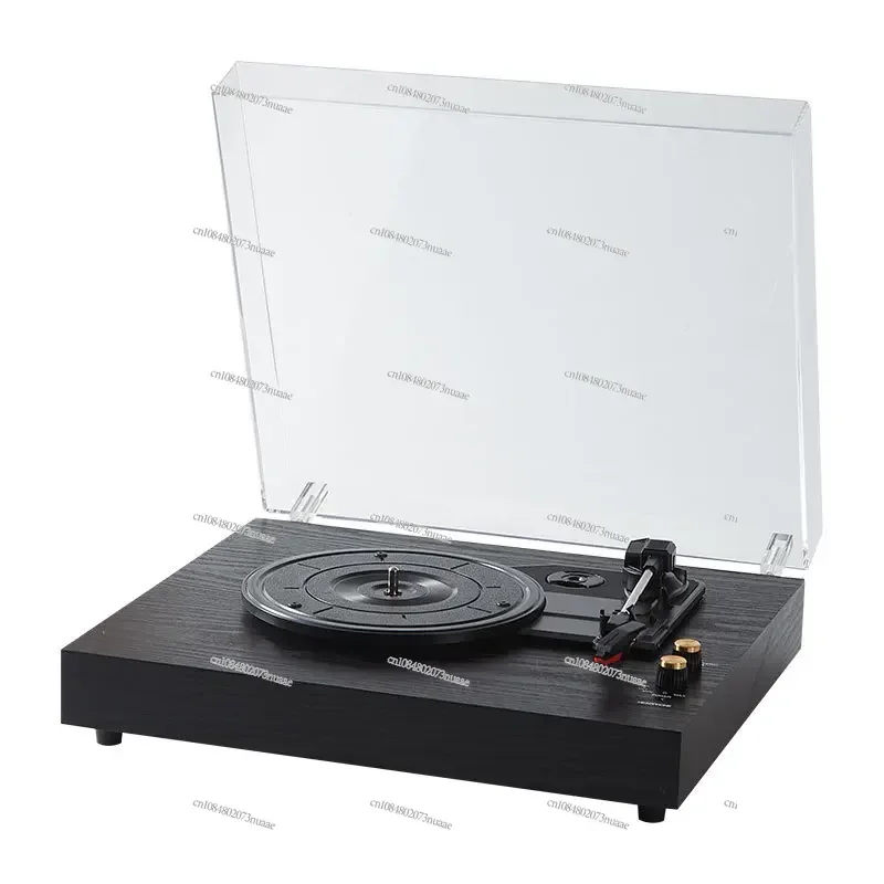 Acrylic Dust Cover Vinyl Recorder Desktop Dual Speaker System Vinyl Phonograph Wooden Phonograph