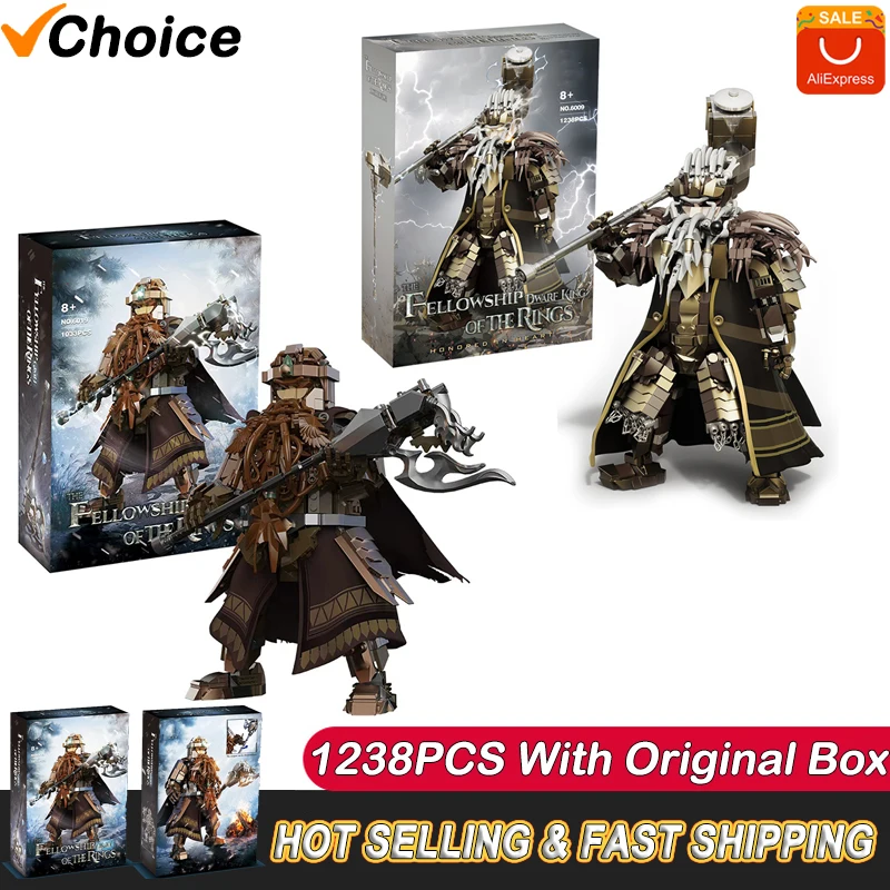 

1033PCS Ring Protector Dwarf Warrior Building Blocks Middle-earth Mythology Figure Model Tribal Dwarves Kids Toys Birthday Gifts