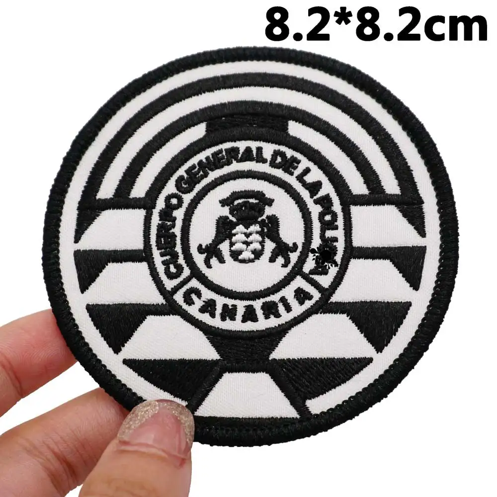 Parches bordados tácticos español cuerpo general de la canaria para mochilas y ropa accesorios militares con respaldo de gancho
