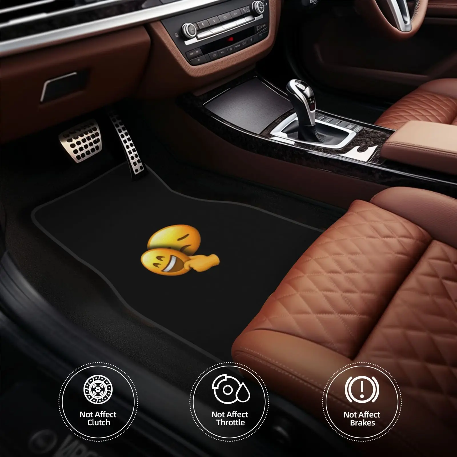 4pcs Universal Car Mats, Simple Printed Design, High-density All-season Easy Installation, Allseason Mats, Interior Car Care, St
