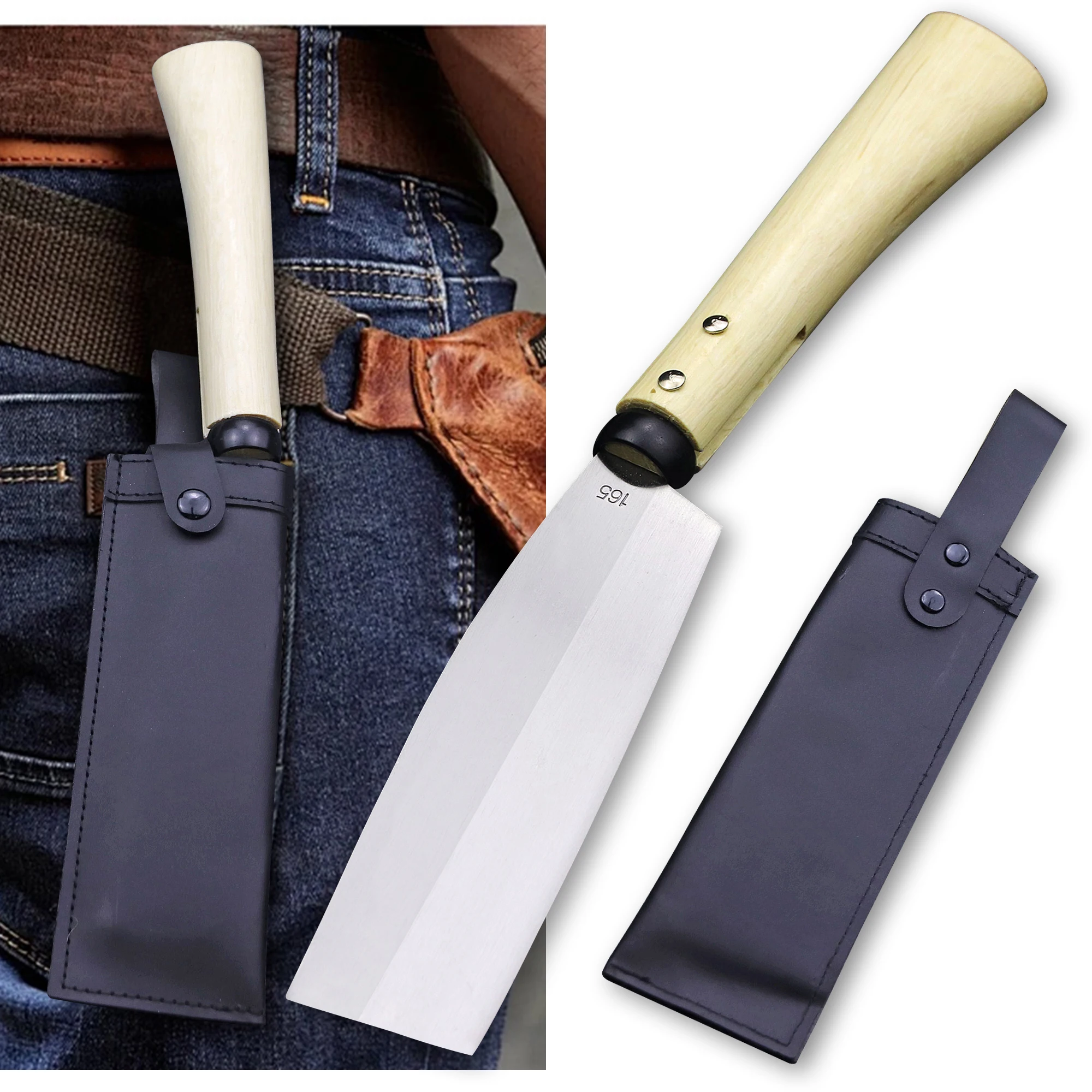 Manganese steel Japanese-style agricultural tools knife, suitable for outdoor tree felling and garden pruning, garden tools