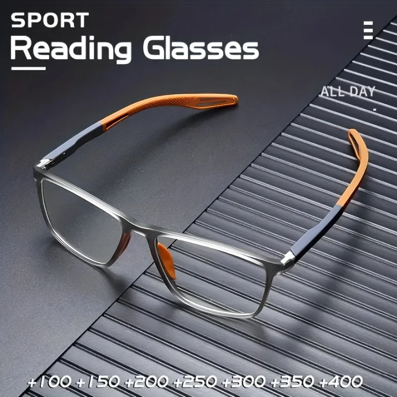 

FG TR90 Silicone Frame Sports Reading Glasses for Mens Anti Blue Light Ultra-Light Presbyopia Glasses очки для чтения мужские