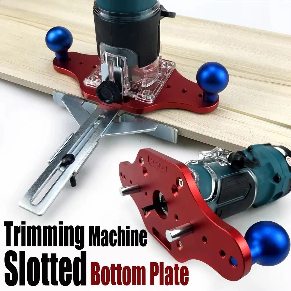 Slotted Bottom Plate Wood Router Base Rust Resistant Bakelite Material Milling Mounting Plate Fixed-base Compact Guide