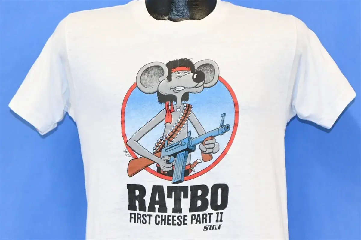 80s Ratbo First Cheese Part II Funny Action Movie Spoof Parody T Shirt Small