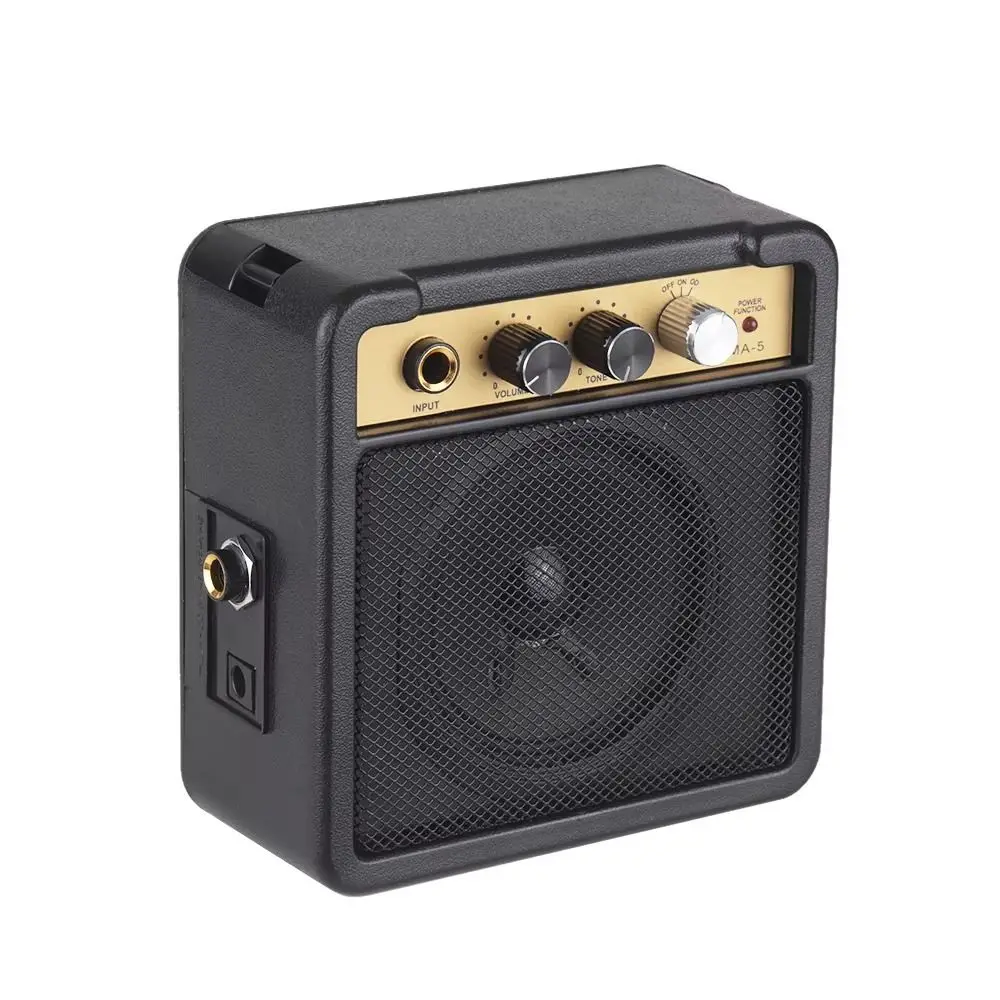 5W Guitar Amp Speaker with Back Clip Adjustable volume Acoustic Guitar Amplifier Low-power Consumption Electric Bass Speaker