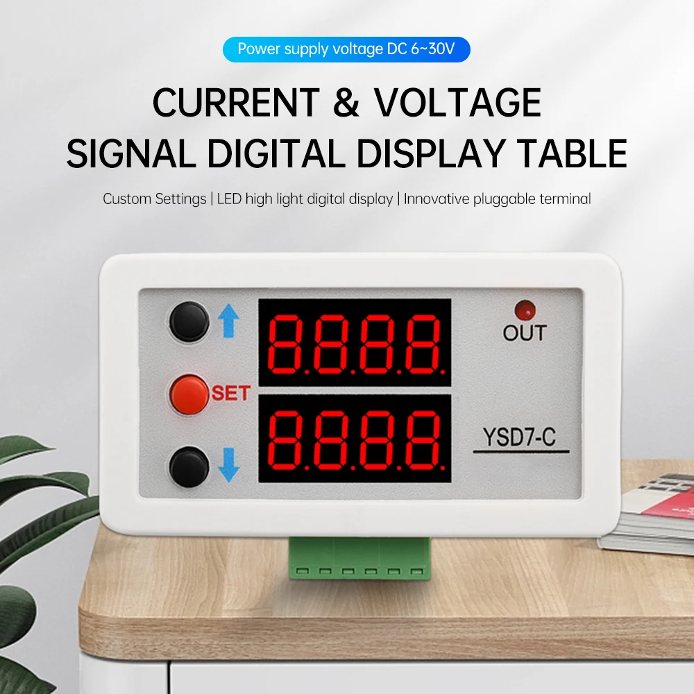 

10V 0-20mA Analog Input LED Digital Tube Signal Digital Display Meter DC 6-30V High-precision Voltage And Current Meter