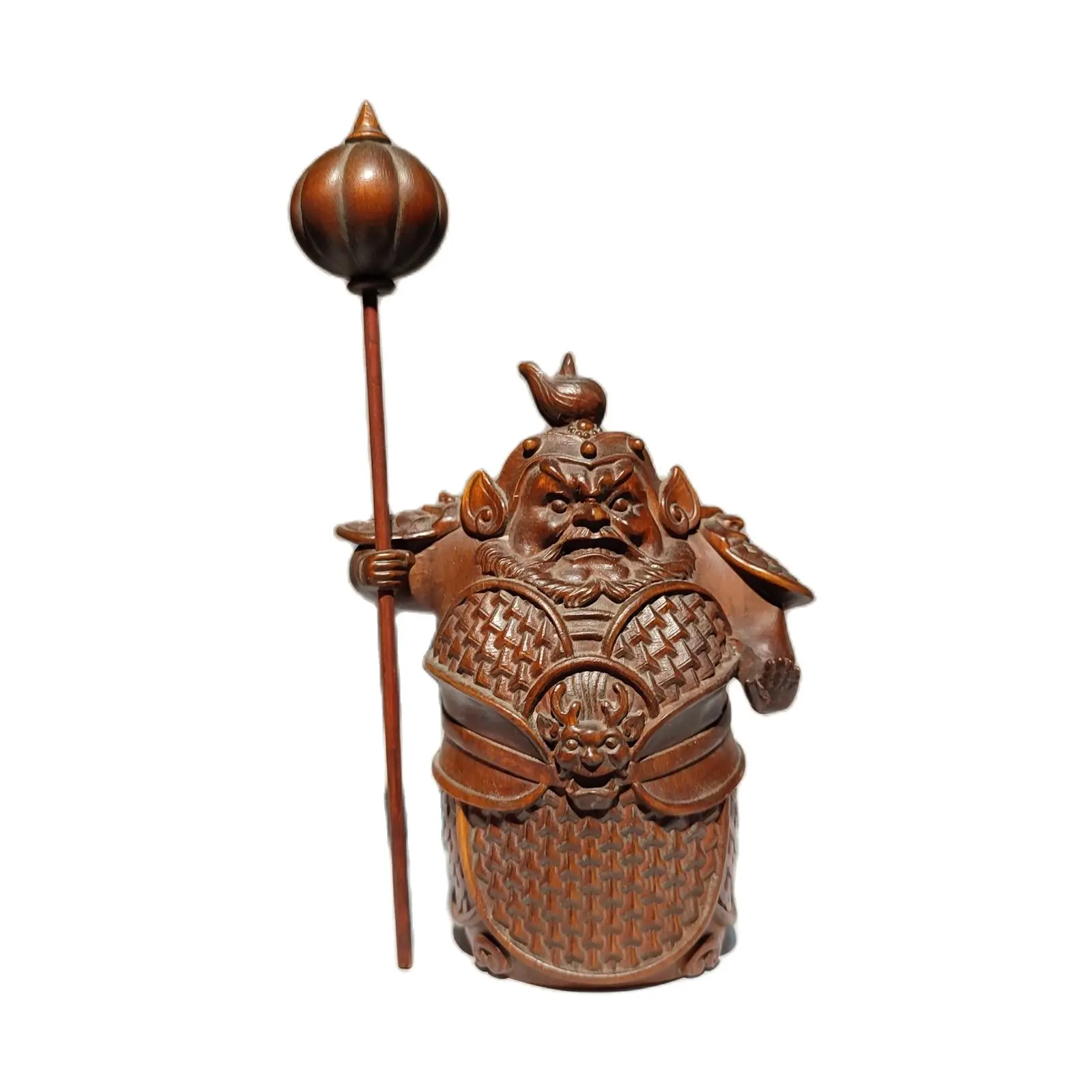 

vintage fierce Warrior statue home decor wood wooden carved figure gift men art