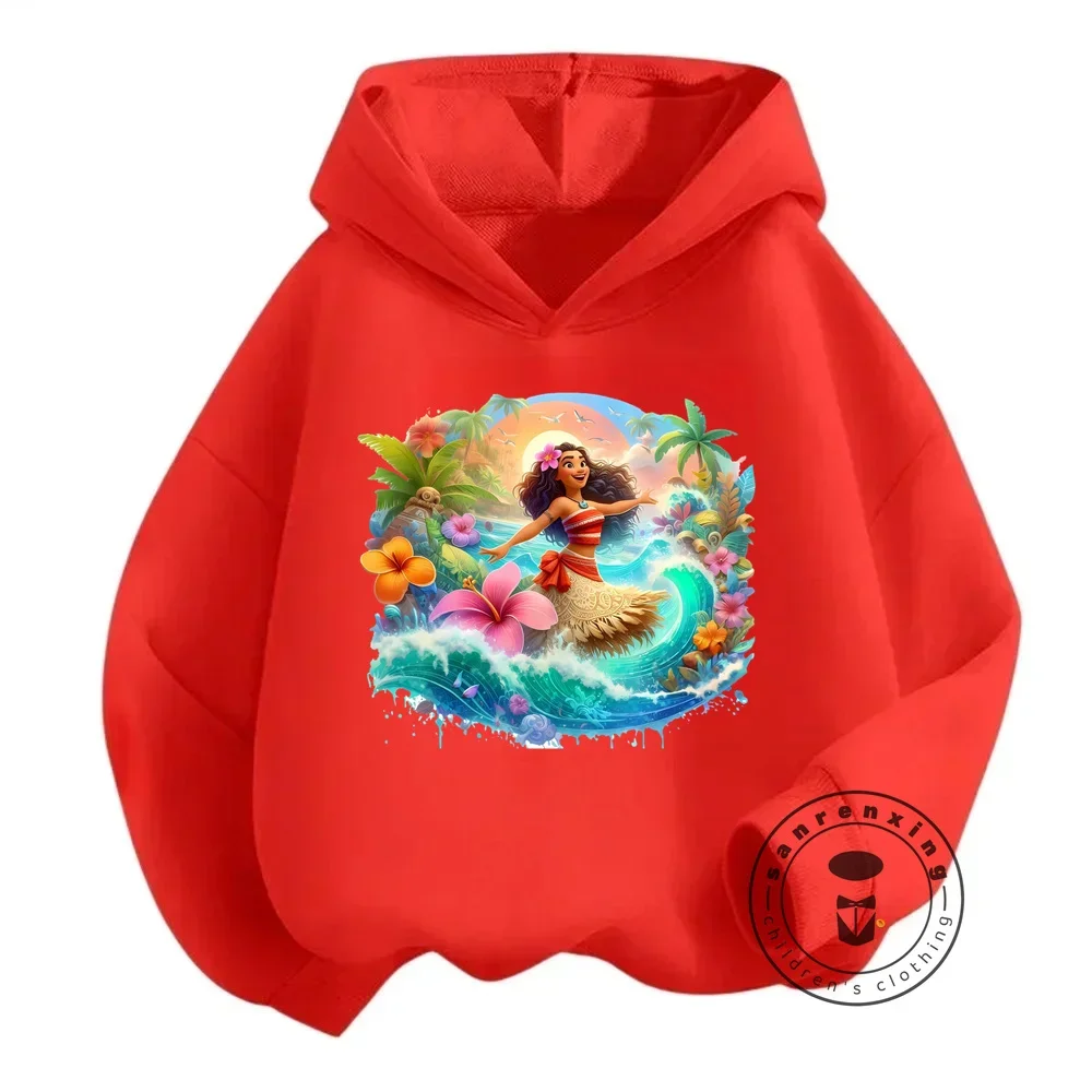 Trending Disney Moana Character Sweatshirts for Boys and Girls Affordable Autumn Wear Kawaii Designs Loose Casual Playful Tops