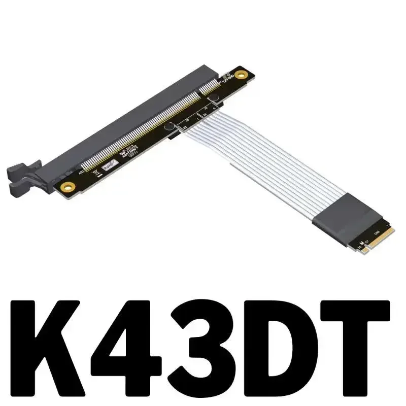 ADT M.2 NGFF NVMe STX Mainboard Video Card Reverse Extender Cable to PCIE 4.0 x16 90 Degree Turn Angled 16x Riser Adapter Jumper