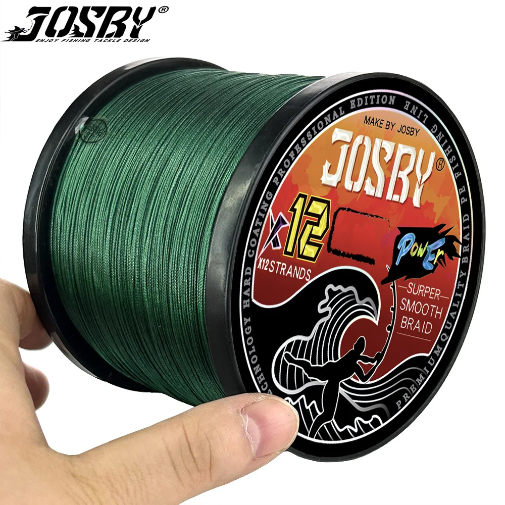 JOSBY 12 Strand 300/500/1000/100M Saltwater Freshwater Weave Extreme Pesca Japan PE Multifilamento Fly Carp Braided Fishing Line