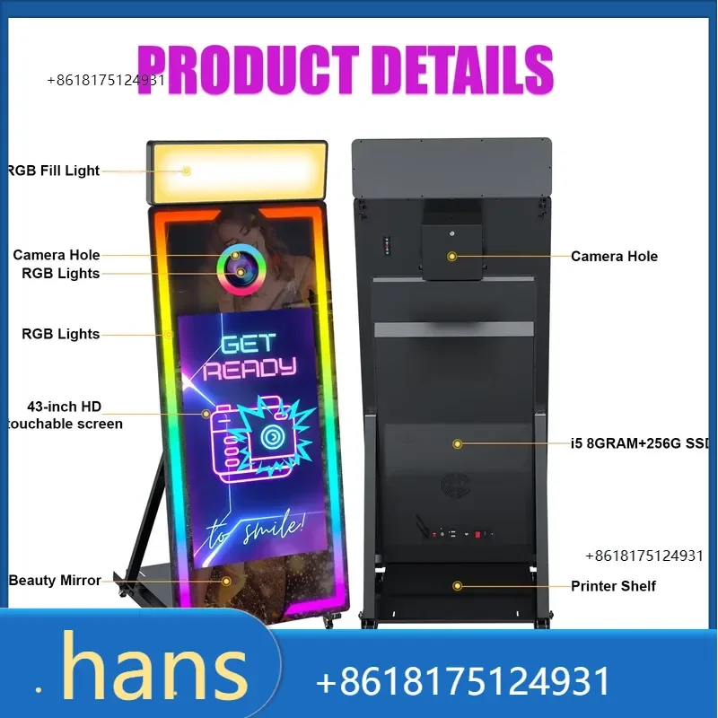 2026 Factory Direct Sales Magic Mirror Photo Booth Touch Screen Machine 45 Inch 65 Inch Rental for Party Events