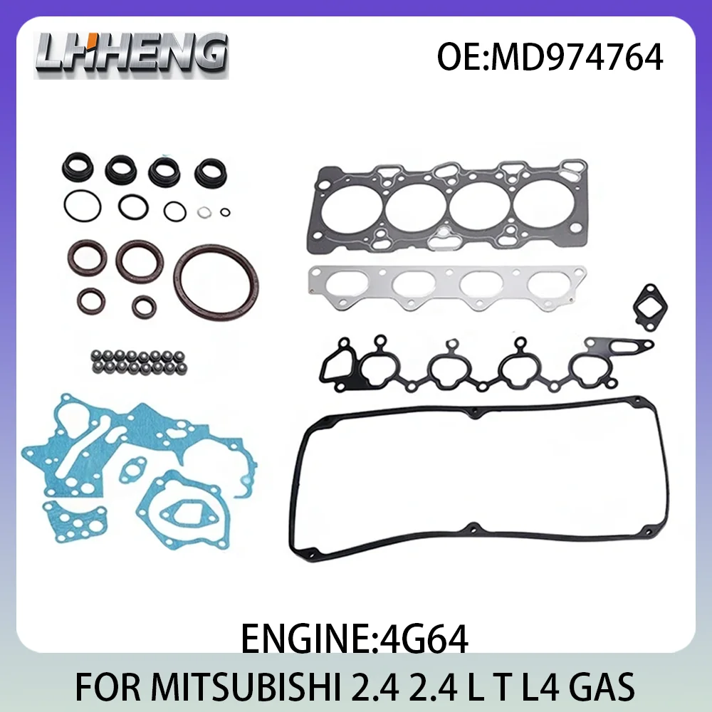 

Engine Full Overhaul Gasket Kit Rebuild Set For MITSUBISHI L200 PAJERO MD974764 430211P 2.4L 2.4 L T L4 GAS 4G64 1991-2007