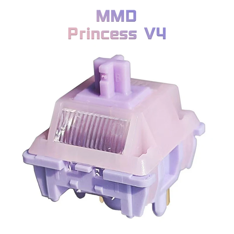 Teclado Mecânico Personalizado MMD Princess V4 com Luz RGB e Switches Tácteis Lineares de 5 Pinos, Switches de Jogo Lubrificados