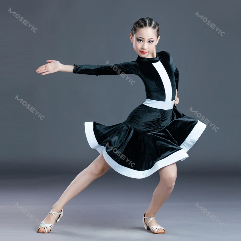 Vestido de baile latino para mujeres y niños, nuevo estilo, Examen de Grado Profesional, Otoño e Invierno