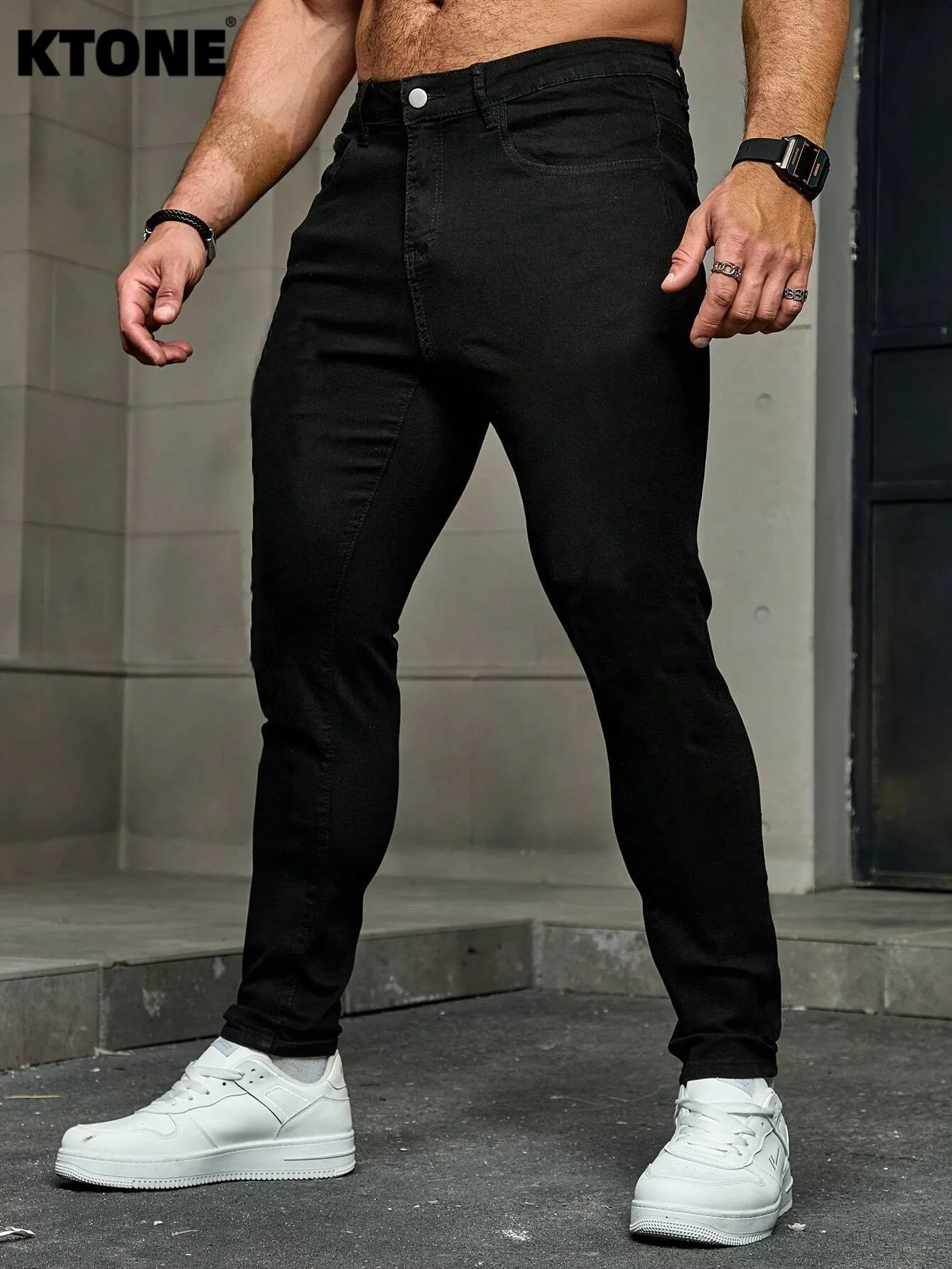 

Man's Slim Jeans Original Drip for Dating Wear. No accessories or belts included.