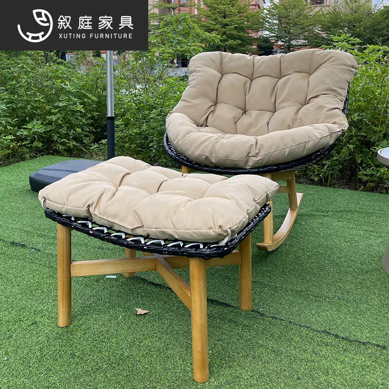 Outdoor garden leisure rocking chair living room Maikol rattan woven waterproof sunscreen recliner furniture