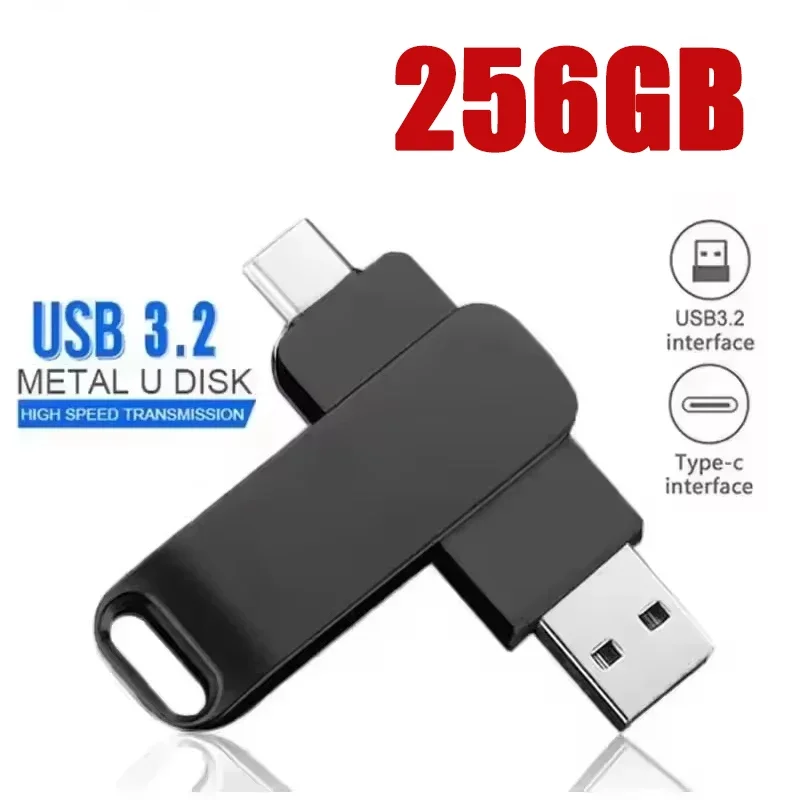 512GB USB 3.2 2-in-1 Flash-Laufwerk Hochgeschwindigkeits-Metall-Pendrive Wasserdichter Typ-C Speicherstick für Handy PC Laptop Datenübertragung 2026