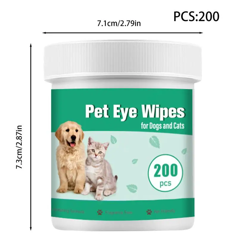 Pet Eye Wipes 200-Count Tear Stain Remover For Dogs Travel Size Soft Dog Eye Care And Eye Wash For Gently Cleaning Eyes Prevents