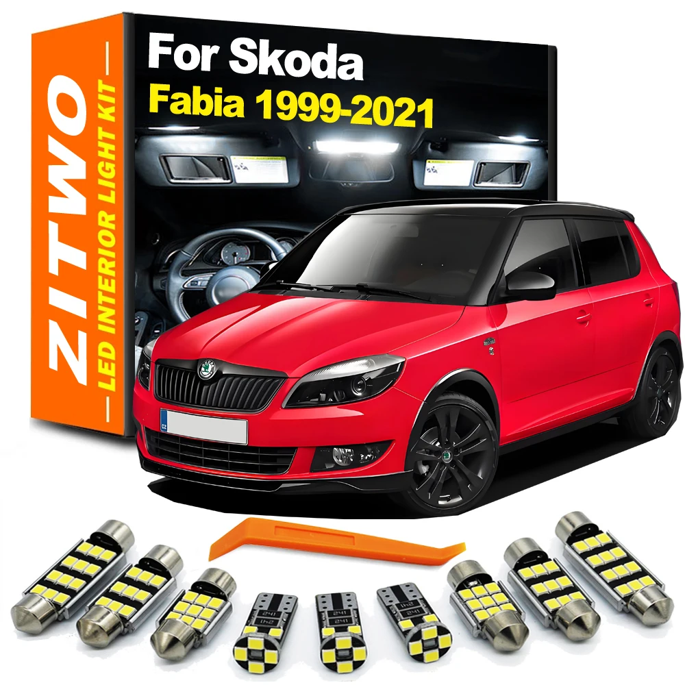 ZITWO Car Bulb LED Interior Dome Map Trunk Light Kit For Skoda Fabia 1 2 3 MK1 MK2 MK3 1999-2017 2018 2019 2020 2021 Accessories