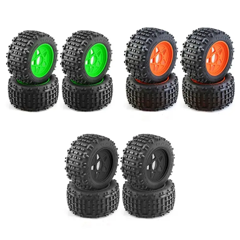 A48U 4Pc 152Mm 1/8 1/10 For Monster Truck Tire With 12Mm 14Mm 17Mm Wheel Hex For TRAXXAS Sledge E-Revo ARRMA KRATON Outcast,2