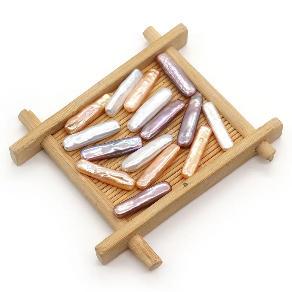 الملونة لؤلؤ المياه العذبة الطبيعية شريط طويل على شكل غير مسامية فضفاض الخرزة مجوهرات الإكسسوار DIY بها بنفسك الإبداعية قلادة المواد