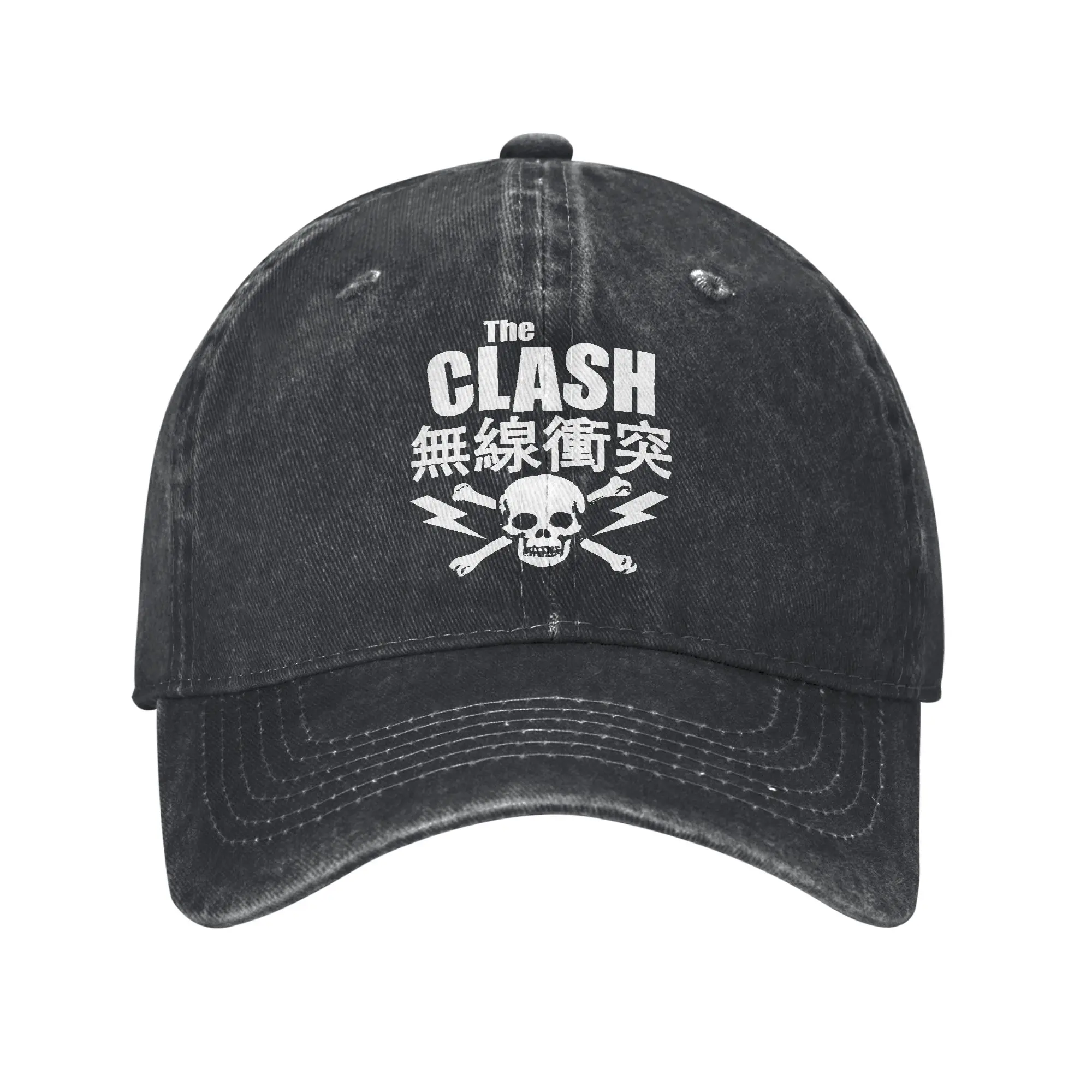 Retro The Clash Baseball Cap Men Women Distressed Denim Sun Cap  Outdoor Summer  Unstructured Soft Caps Hat