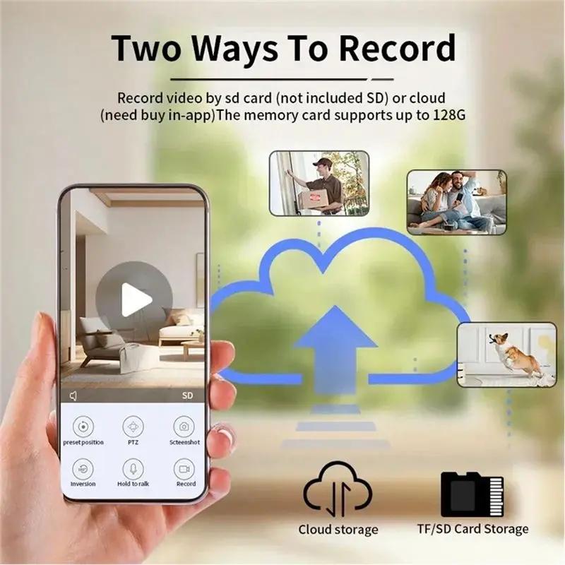 BTLIFE-2MP Wireless Wifi Camera Auto Tracking AI Human Detect Baby Monitor HD Wireless Robot Surveillance Cmaeras Smart Home