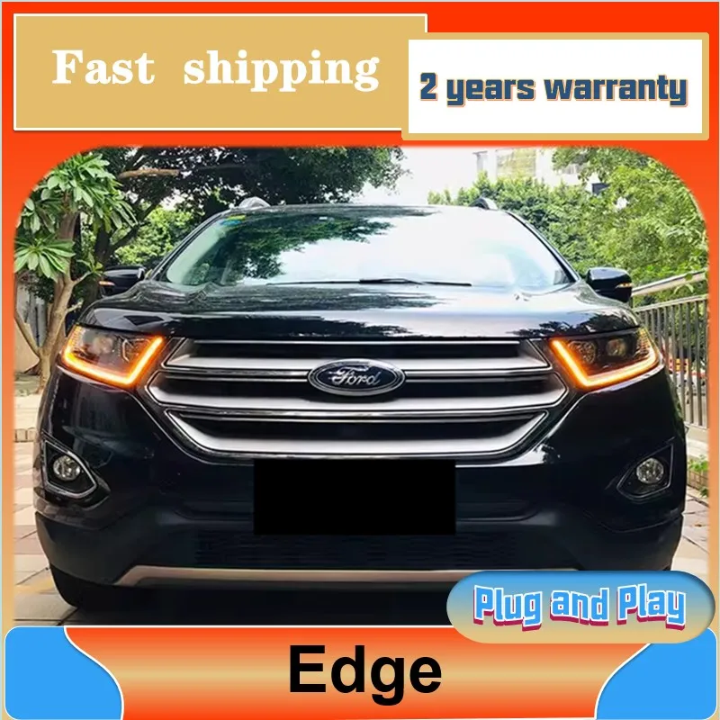 

Car Styling for Ford Edge Headlamp 2015-2018 Edge Headlights DRL Turn Signal Low High Beam Projector Lens
