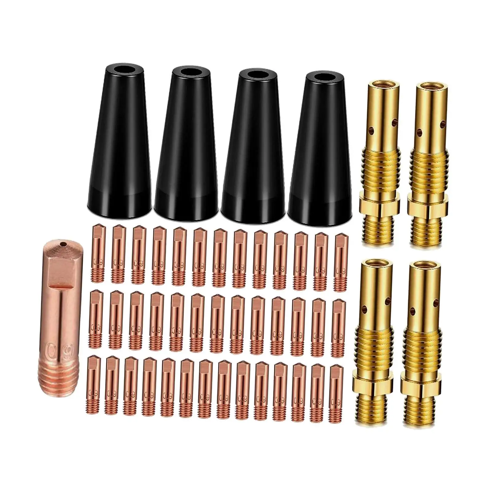 48Pcs Flux Core Gasless Nozzle Tips Kit Welding Equipment Accessories