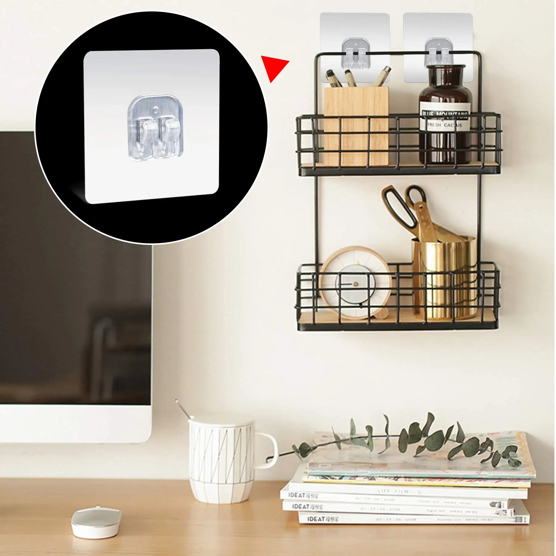 1/10pcs Corner Shower Caddy Adhesive Sticker Hook Mount for Shower Caddy Basket Bathroom Shelf