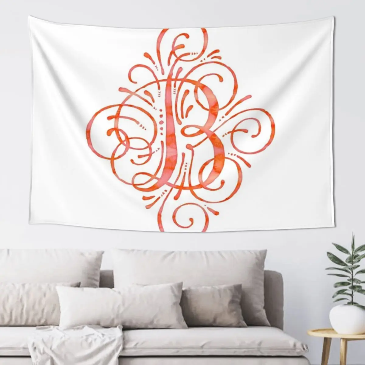 

Watercolor Monogram Calligraphy B Tapestry Anime Decor Room Decoration Accessories Bedrooms Decorations Tapestry