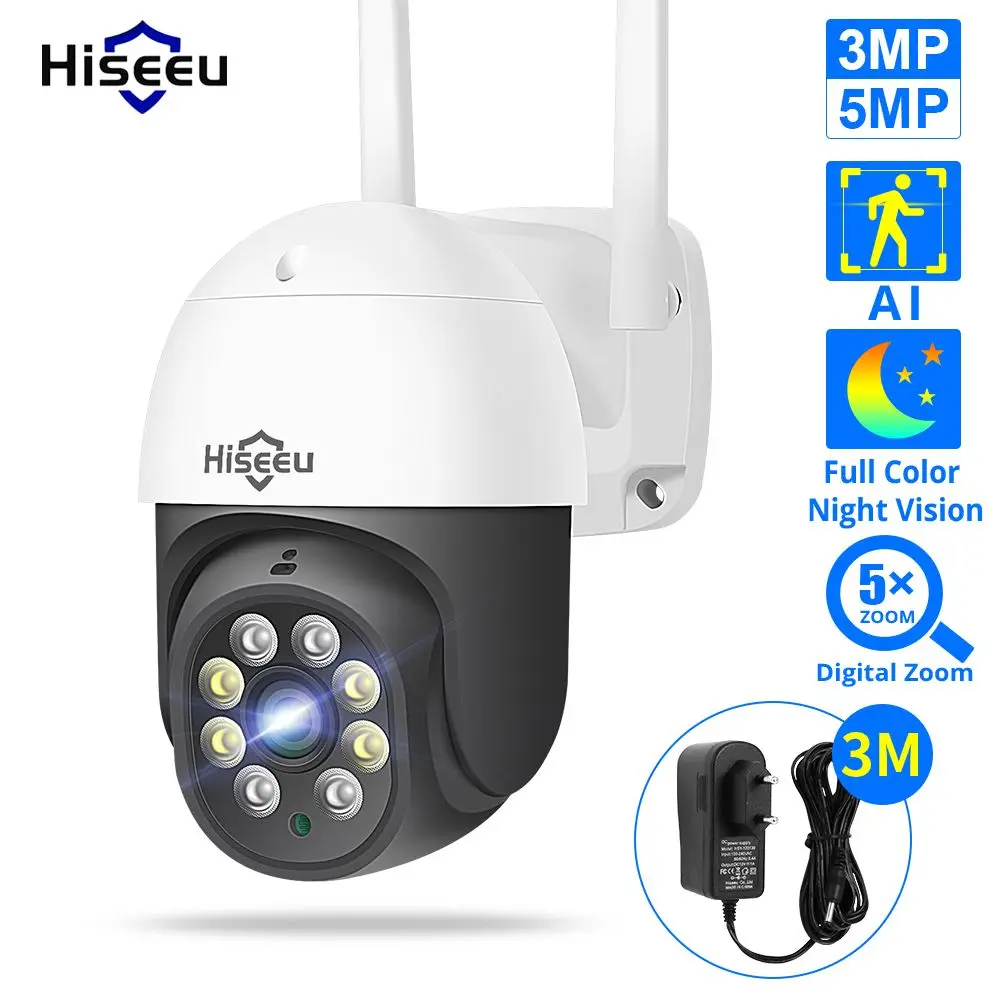 camera ip hiseeu ptz para seguranca externa deteccao humana ai cameras de vigilancia por video sem fio wifi cctv icsee p2p 3mp 5mp h265x 01