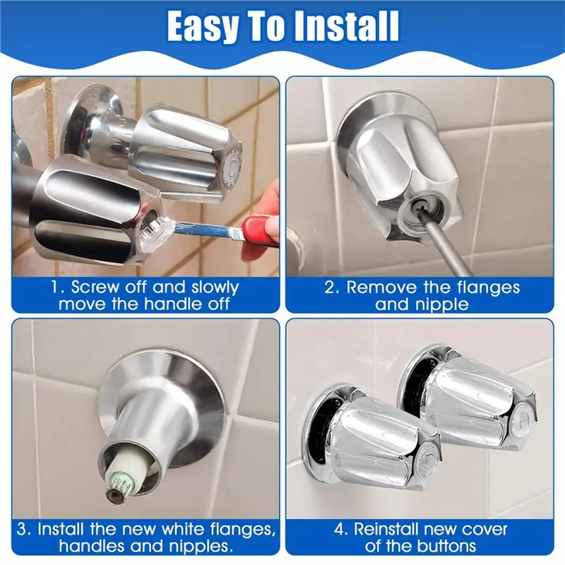 AA51 For Price Pfister Verve Tub And Shower Hot And Cold Faucet Handles 2Pcs Shower Knob