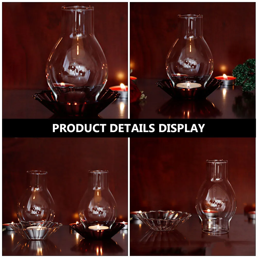 

Glass C Holder Clear Jars Pillar Floating Windproof High Borosilicate Material Retro Decorative Home Accessories