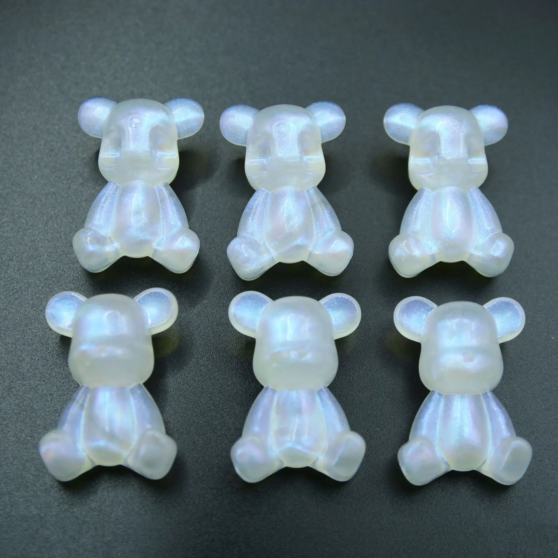 5 PCS 24 * 34mm Bead Shiny Pink Bear Beads DIY Charm Production Hair Accessories Necklace Bracelet Pendant Accessories Materials