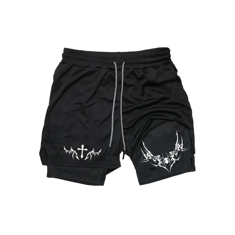 

Мужские шорты для бега 2-в-1, двухслойные спортивные шорты, спортивная одежда, шорты для фитнеса, тренировочные свободные повседневные шорты, одежда для бега