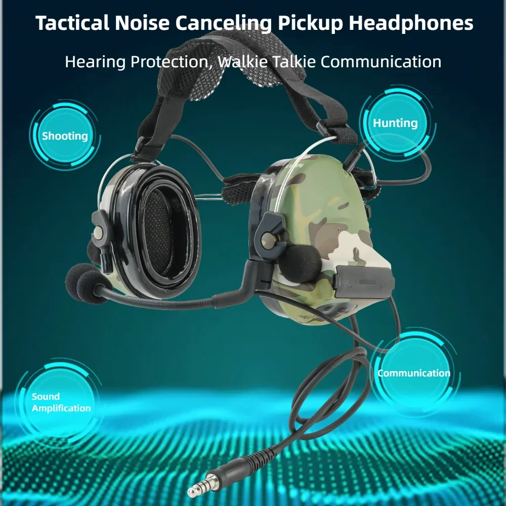 TAC-SKY COMTA Detachable Rear-Mounted Headband Silicone Ear Cups Hearing Protection Tactical Headset Comta ii /C2 Headset