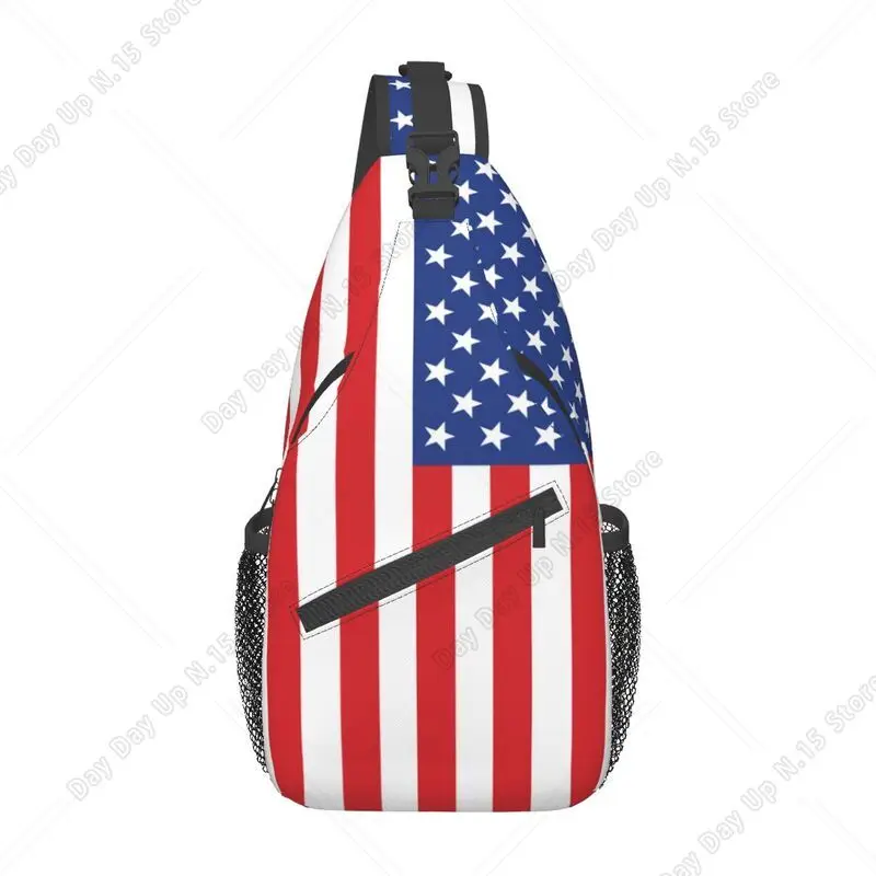 USA American Flag Crossbody Sling Backpack Men Custom United States US Stars Chest Shoulder Bag for Cycling Camping Daypack