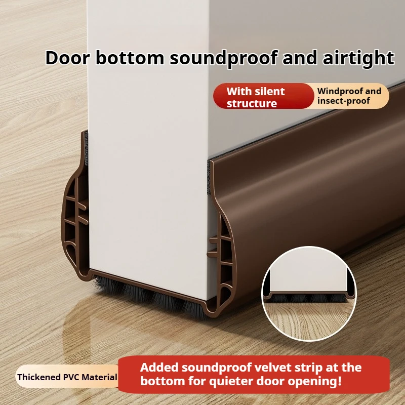 

1pcs 4 Layer Brush PVC Door Seal Draft Stopper Sound Proof Insect Proof Weather Strip Self Adhesive Bottom Gap Cover 93cm