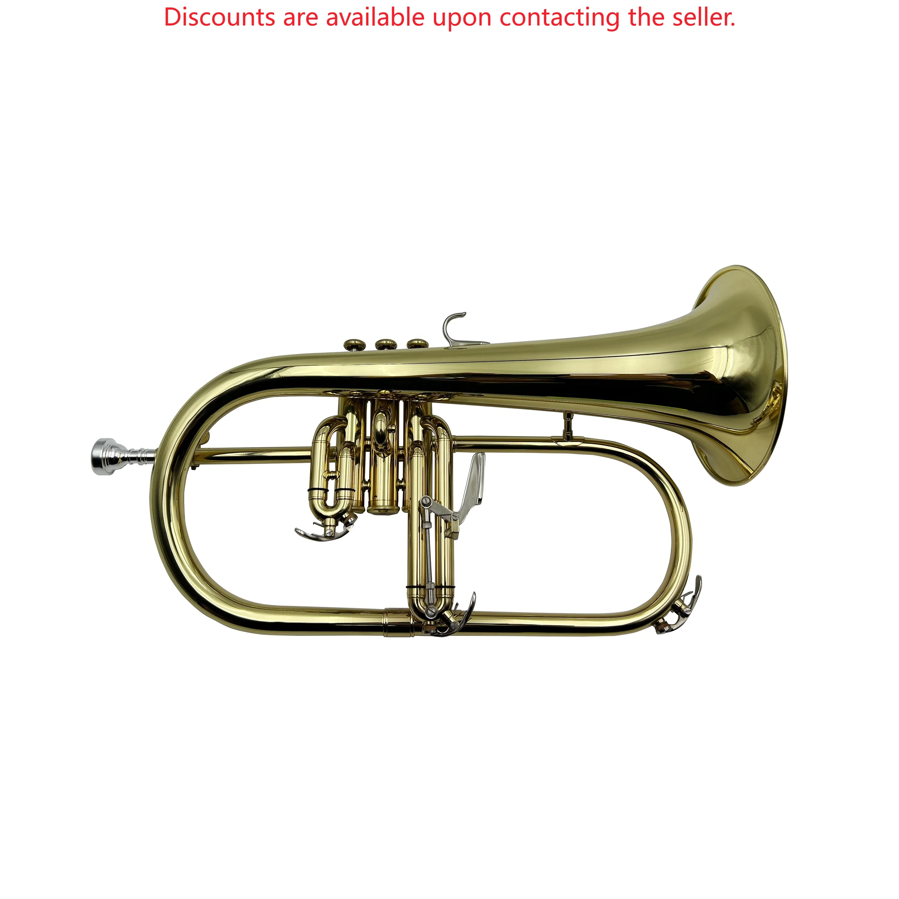 Factory High Quality Cheap Three Pistons  Bb Gold Flugel Horn JYFG410