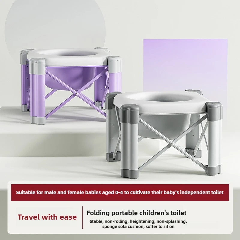 子供用トイレ、ポータブル折りたたみトイレ、男の子と女の子が外出するため、車での旅行が簡単、赤ちゃんの屋外便器
