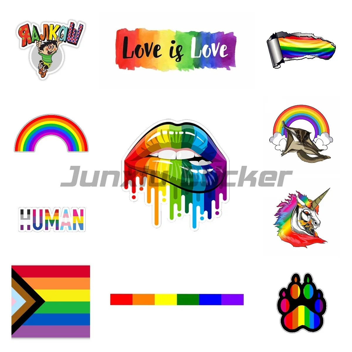 

Creative Car Sticker Gay Pride Rainbow Funny Personality Cover PVC Anti-UV Waterproof Decal