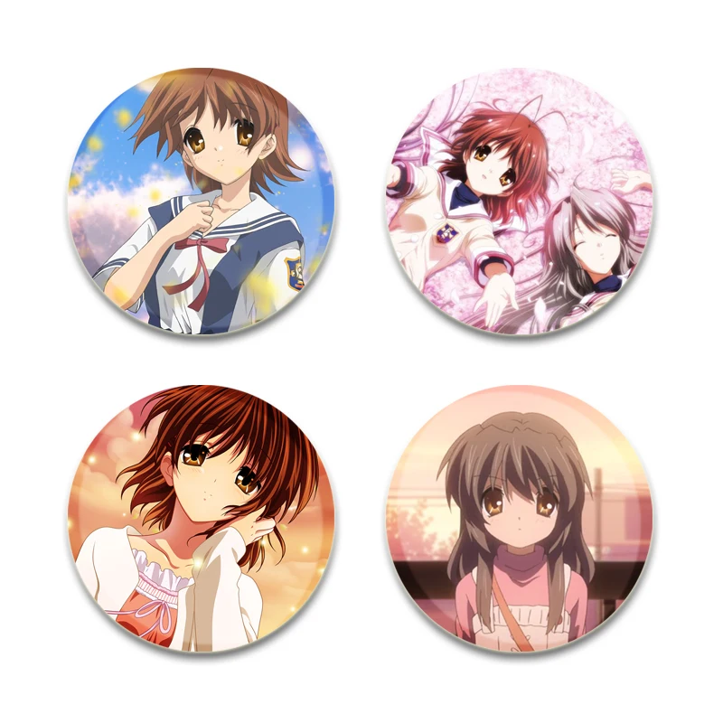 Clannad After Story Anime Brooches Furukawa Nagisa Enamel Pins Backpack Collar Cartoon Badge Jewelry Accessory Handmade Gifts